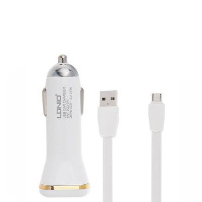 شارژر فندکی الدینیو مدل DL-219 همراه با کابل microUSB