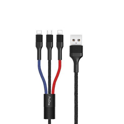 کابل تبدیل USB به USB-C microUSB لایتنینگ پرووان مدل PCC280