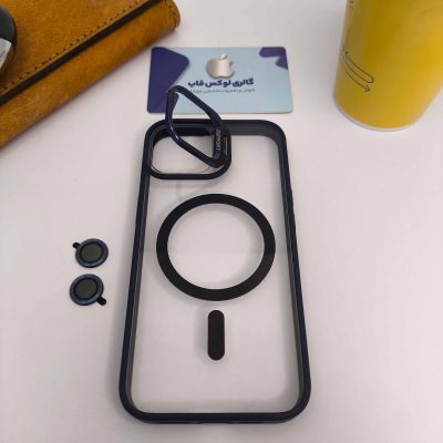 کاور مگ سیف دوربین پنجره ای محافظ لنز دار سرمه ای آیفون