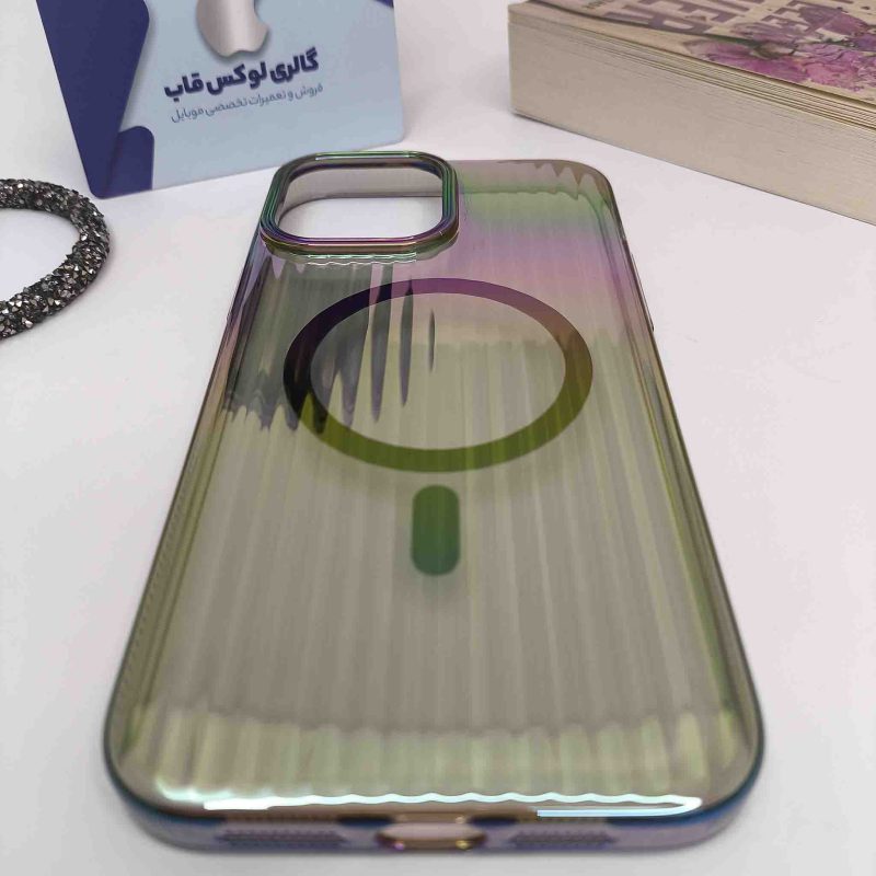 کاور هفت رنگ مگ سیف linex کرکره ای شفاف آیفون