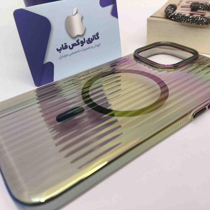 کاور هفت رنگ مگ سیف linex کرکره ای شفاف آیفون
