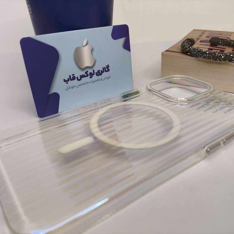 کاور هفت رنگ مگ سیف linex کرکره ای شفاف آیفون