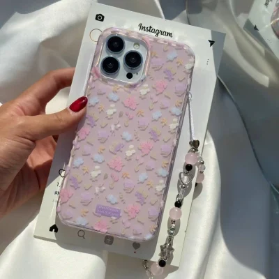 قاب گلدار صورتی مدل Pinky Floral برای IPHONE 13 Promax