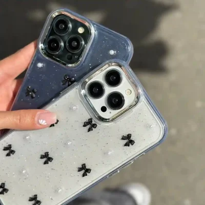 Black bowtie wreath case for IPHONE 16 Promax